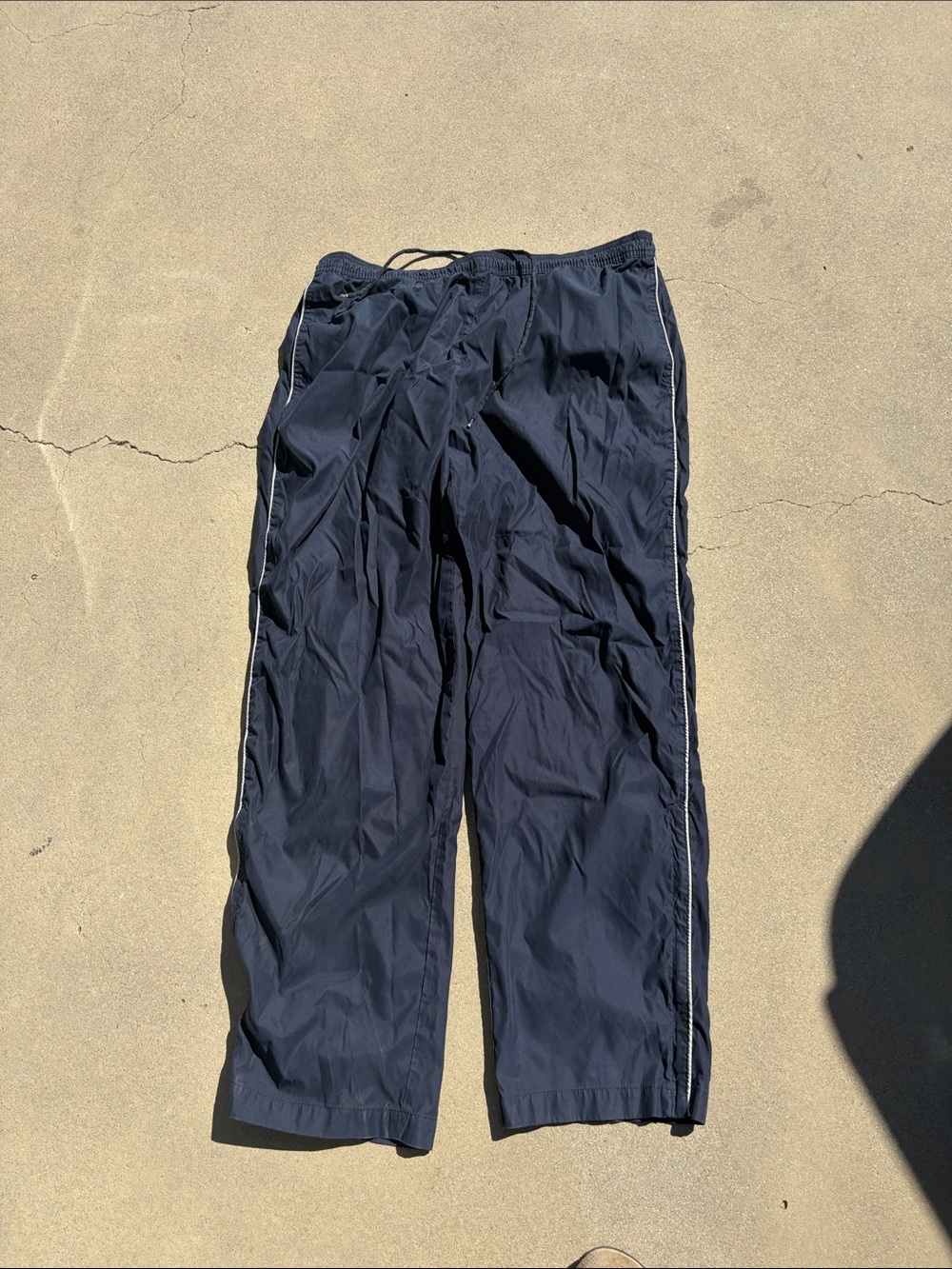 Men's Navy Track Pants with Side Stripe